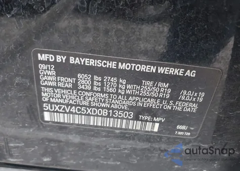 2013 BMW X5 xDrive35I/xDrive35I Premium/xDrive35I Sport Activity from USA, damaged, VIN 5UXZV4C5XD0B13503